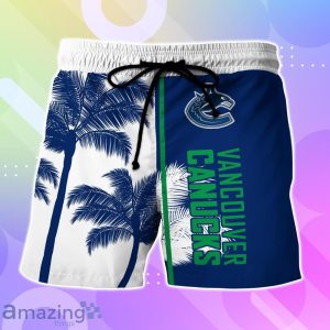 Vancouver Canucks Hawaiian Shirt And Short Palm Tree Custom Name Product Photo 3