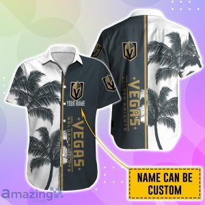 Vegas Golden Knights Hawaiian Shirt And Short Palm Tree Custom Name Product Photo 2