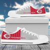 Vertical Stripes Cincinnati Reds Canvas Low Top Shoes New Trend