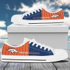 Vertical Stripes Denver Broncos Canvas Low Top Shoes New Trend