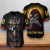 Washington Commanders NFL Custom Number & Name Skull 3D Baseball Jersey