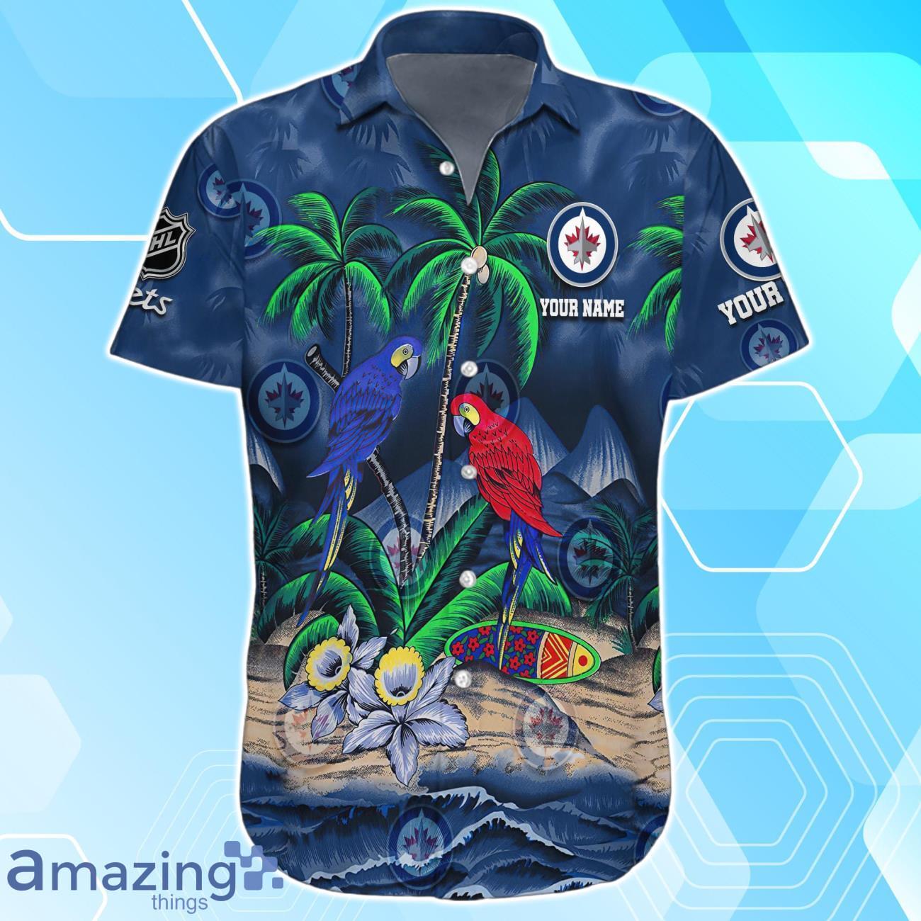 Winnipeg Jets Hawaiian Shirt Summer Gifts For Fans Custom Name image Winnipeg Jets Hawaiian Shirt Summer Gifts For Fans Custom Name Product Photo 2