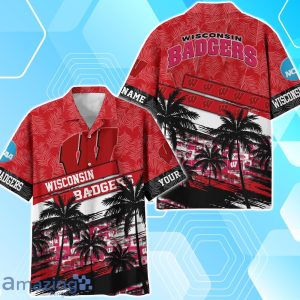 Wisconsin Badgers Sport Team Hawaiian Shirt & Short Vintage Tropical Custom Name Product Photo 2