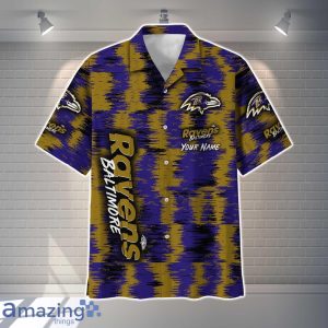 Baltimore Ravens NFL Hawaiian Shirt Vintage Custom Name For Fans Product Photo 2