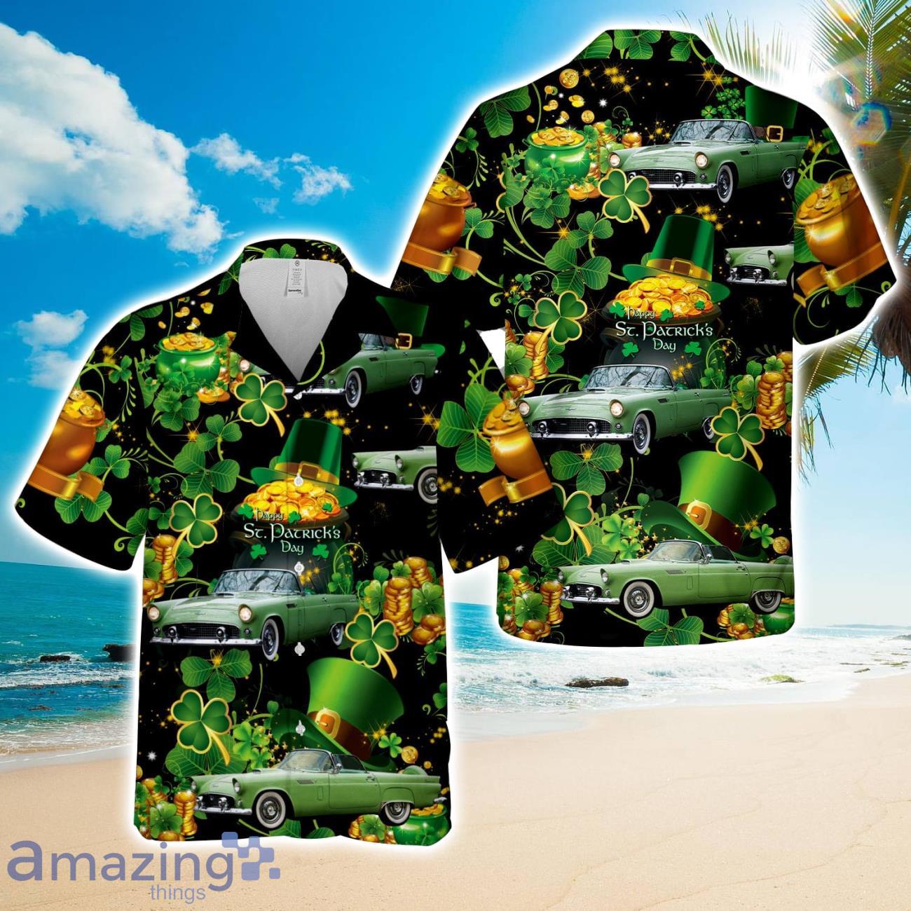 1956 Ford Thunderbird, Patrick's Day Hawaiian Shirt Aloha Beach Summer Shirt image 1956 Ford Thunderbird, Patrick's Day Hawaiian Shirt Aloha Beach Summer Shirt
