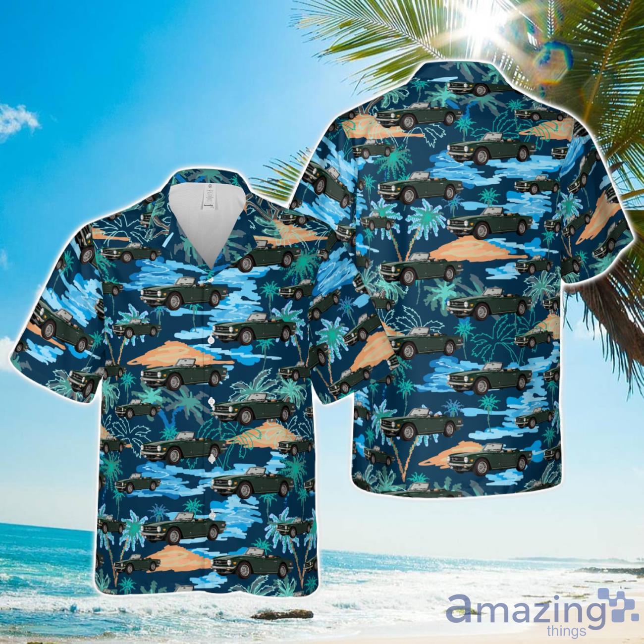 1975 Triumph TR6 Hawaiian Shirt Aloha Beach Summer Shirt image 1975 Triumph TR6 Hawaiian Shirt Aloha Beach Summer Shirt Product Photo 1