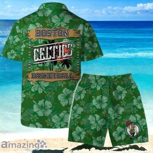 Boston Celtics Team Logo Pattern Retro Hawaiian Shirt And Short Product Photo 2