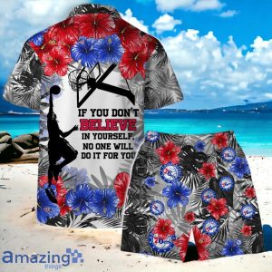 Philadelphia 76ers National Basketball Association Hawaiian Shirt And Short Floral Pattern Product Photo 2