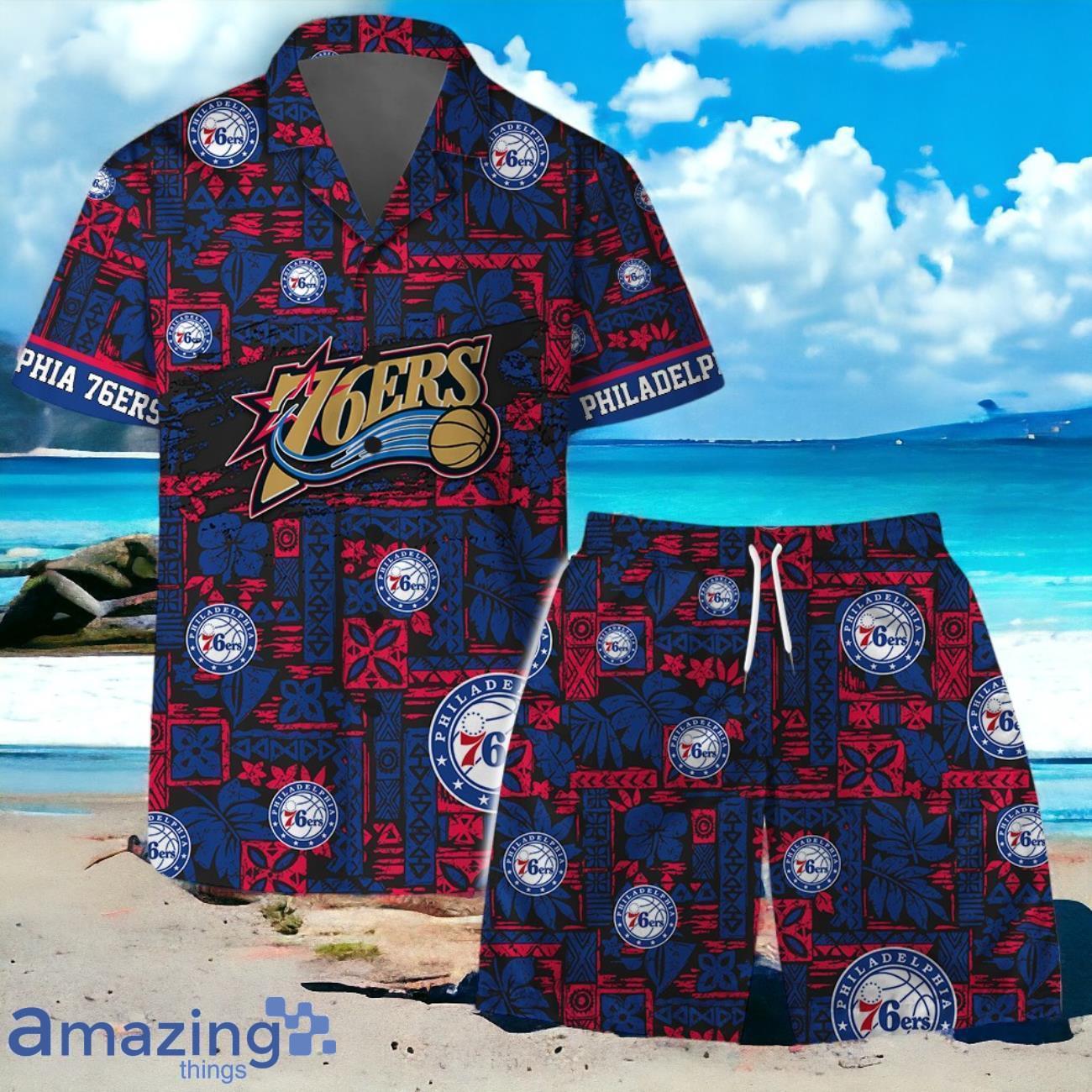 Philadelphia 76ers Team Logo Pattern Classic Hawaiian Shirt And Short Product Photo 1