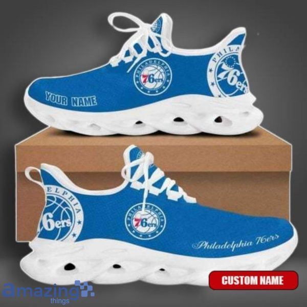 Philadelphia 76ers Blue Custom Name Max Soul Shoes Leading The Trend Of Sport Sneakers Product Photo 1