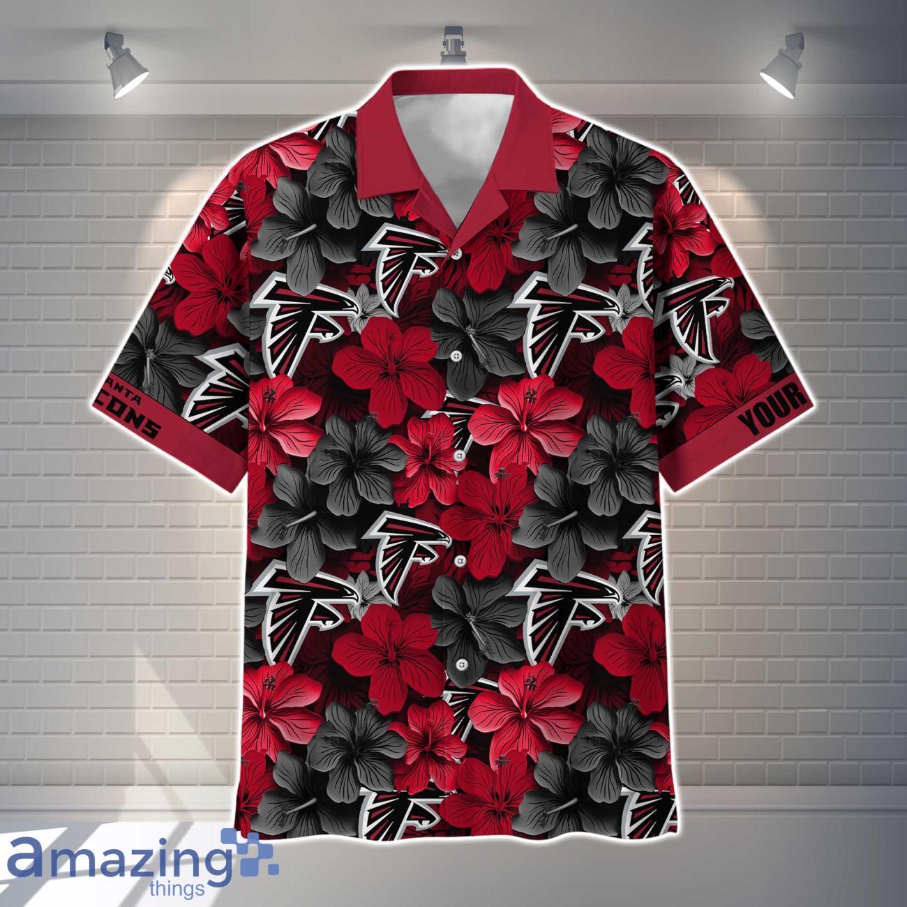 Atlanta Falcons NFL Flower Hawaiian Shirt Custom Name Gift Ideas For Men Women image Atlanta Falcons NFL Flower Hawaiian Shirt Custom Name Gift Ideas For Men Women Product Photo 2
