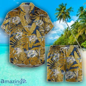 Nashville Predators Set Hawaiian Shirt And Shorts Combo Retro Style For Fans Product Photo 1