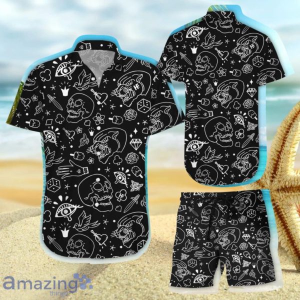 American Traditional Flash Tattoo Skull Hawaii Shirt Product Photo 1