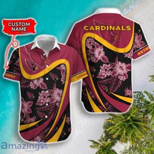 Arizona Cardinals NFL Floral Hawaiian Shirt And Shorts Custom Name Casual Comfort Combo For Fans Product Photo 2