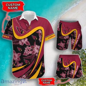 Arizona Cardinals NFL Floral Hawaiian Shirt And Shorts Custom Name Casual Comfort Combo For Fans Product Photo 1