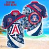 Arizona Wildcats Custom Name Floral Hawaiian Shirt Summer Beach Shirt For Fans