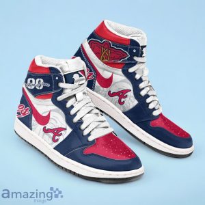 Atlanta Braves MLB Air Jordan Hightop Custom Number & Name Trending Shoes Product Photo 2