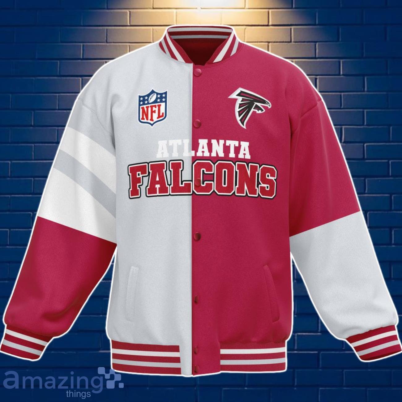 Atlanta Falcons Baseball Jacket Custom Number & Name Youth Style For Fans image Atlanta Falcons Baseball Jacket Custom Number & Name Youth Style For Fans Product Photo 3