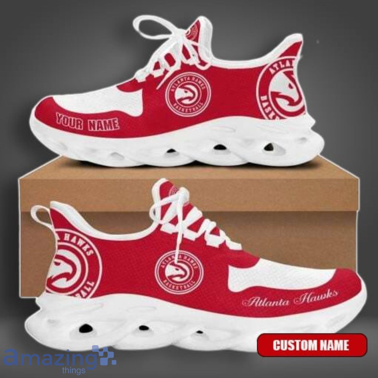 Atlanta Hawks Red Custom Name Max Soul Shoes Leading The Trend Of Sport Sneakers image Atlanta Hawks Red Custom Name Max Soul Shoes Leading The Trend Of Sport Sneakers Product Photo 1
