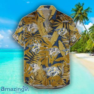 Nashville Predators Set Hawaiian Shirt And Shorts Combo Retro Style For Fans image Nashville Predators Set Hawaiian Shirt And Shorts Combo Retro Style For Fans Product Photo 2