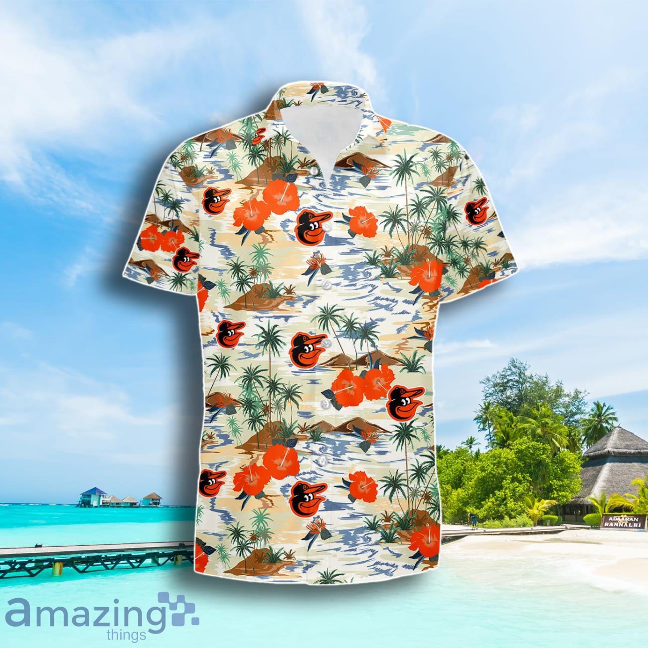 Baltimore Orioles Coconut Tree Hibiscus Pattern Hawaiian Shirt Summer Gift For Men Women image Baltimore Orioles Coconut Tree Hibiscus Pattern Hawaiian Shirt Summer Gift For Men Women Product Photo 2