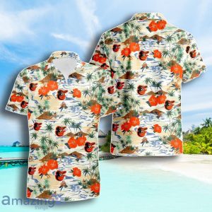 Baltimore Orioles Coconut Tree Hibiscus Pattern Hawaiian Shirt Summer Gift For Men Women Product Photo 1