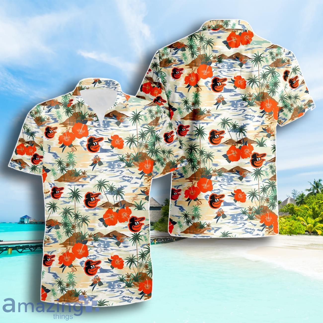 Baltimore Orioles Coconut Tree Hibiscus Pattern Hawaiian Shirt Summer Gift For Men Women image Baltimore Orioles Coconut Tree Hibiscus Pattern Hawaiian Shirt Summer Gift For Men Women Product Photo 1