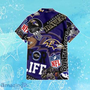 Baltimore Ravens NFL Combo Hawaiian Shirt & Short Trending Gift For Fans image Baltimore Ravens NFL Combo Hawaiian Shirt & Short Trending Gift For Fans Product Photo 3