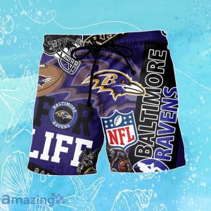Baltimore Ravens NFL Combo Hawaiian Shirt & Short Trending Gift For Fans image Baltimore Ravens NFL Combo Hawaiian Shirt & Short Trending Gift For Fans Product Photo 4