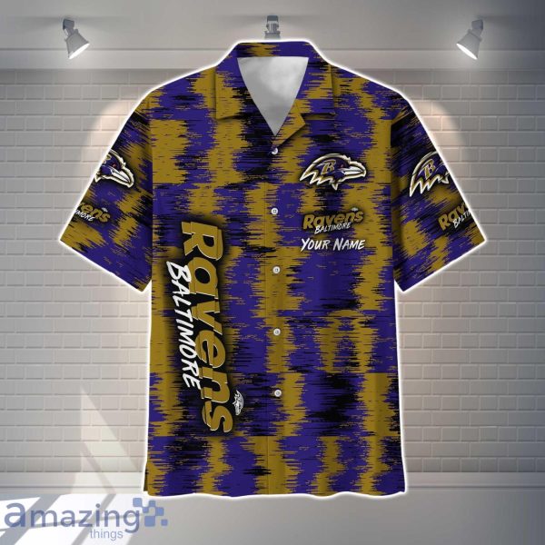 Baltimore Ravens NFL Hawaiian Shirt Vintage Custom Name For Fans Product Photo 2