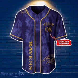 Baltimore Ravens NFL Jersey Baseball Shirt Exclusive Custom Number & Name Gift For Fans Product Photo 2