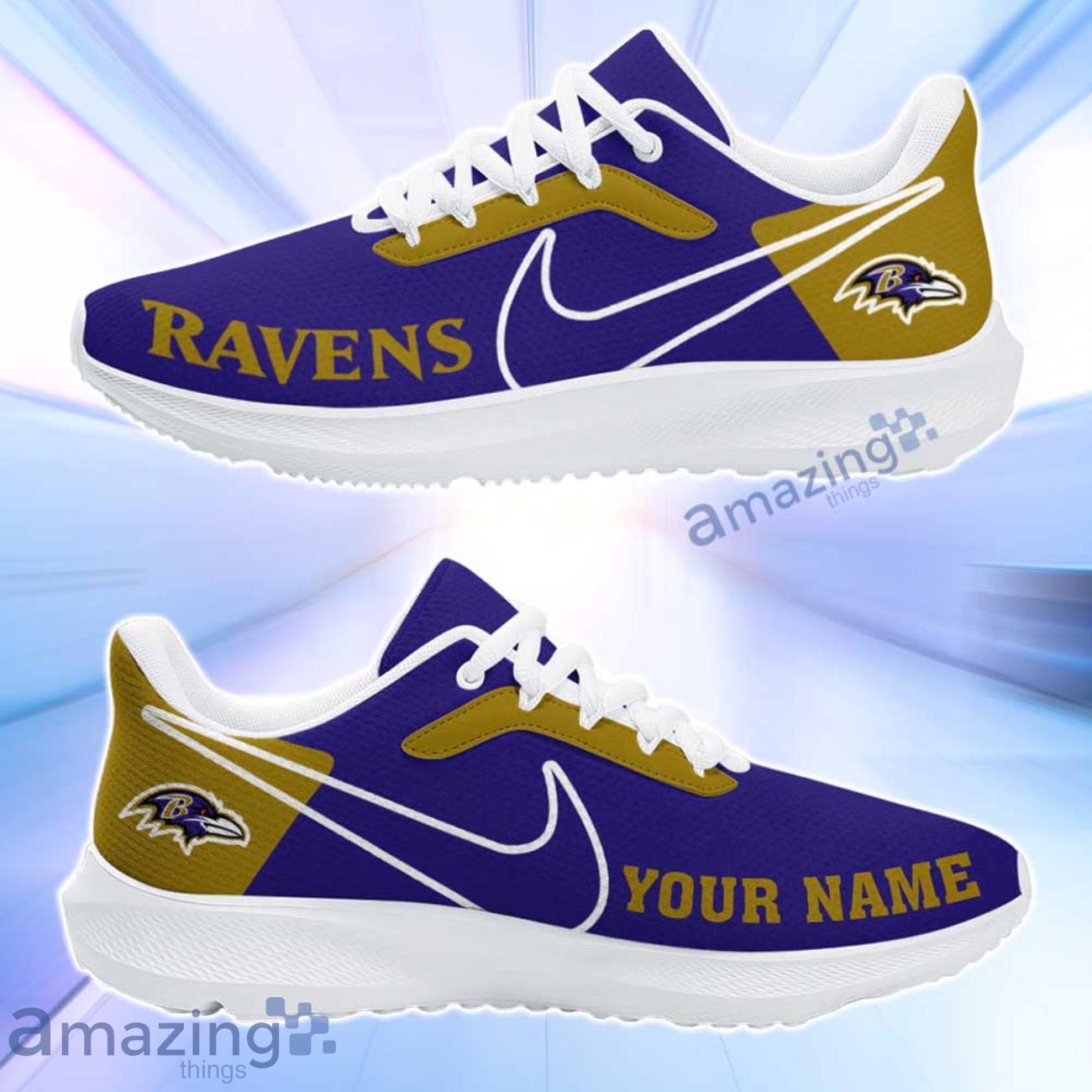 Baltimore Ravens NFL Trending Air Mesh Running Shoes Custom Name For Fans image Baltimore Ravens NFL Trending Air Mesh Running Shoes Custom Name For Fans Product Photo 1