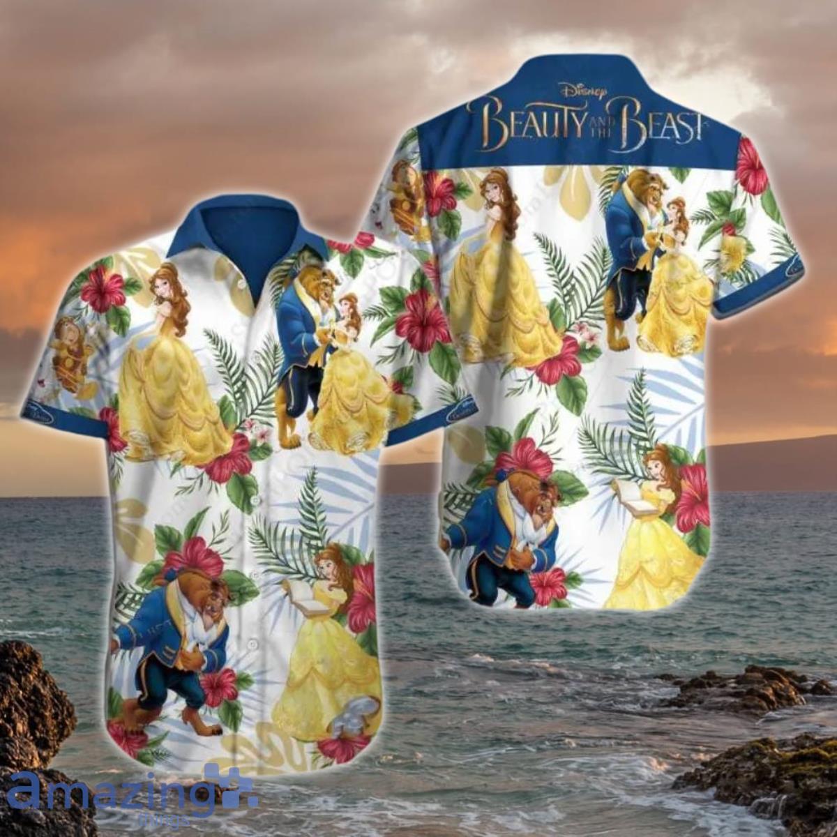 Beauty And The Beast Hawaiian Shirt Style Gift For Men And Women image Beauty And The Beast Hawaiian Shirt Style Gift For Men And Women Product Photo 1