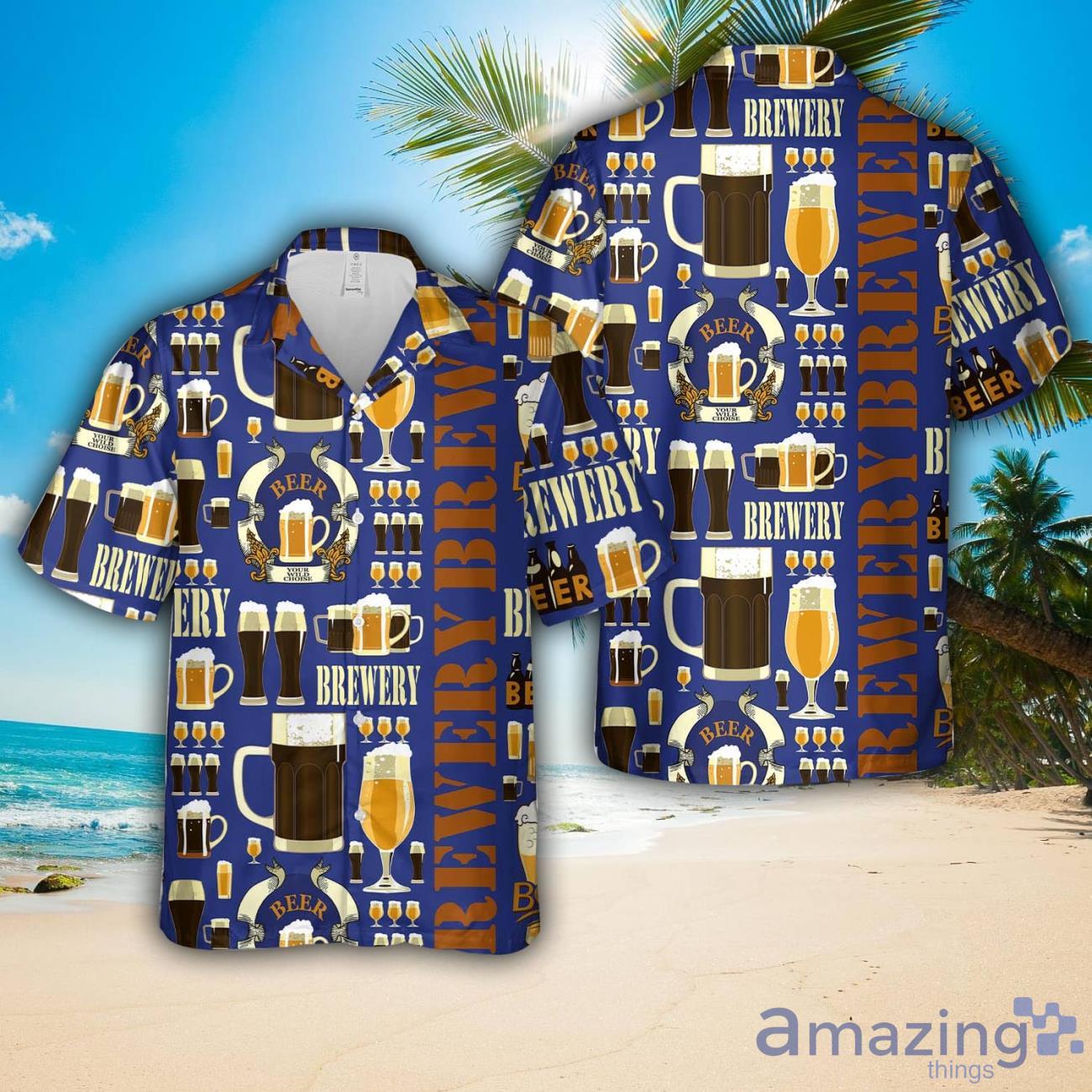 Beer Brewery Glasses Hawaiian Shirt Beach Shirt For Men Women image Beer Brewery Glasses Hawaiian Shirt Beach Shirt For Men Women Product Photo 1