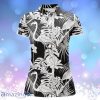 Black And White Tropical Plants Flamingo Polo Shirts Custom Name Womens Golf Wear