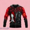 Black Red Gothic Prayer Skull Zip Up 3D Hoodie Gift For Men And Women