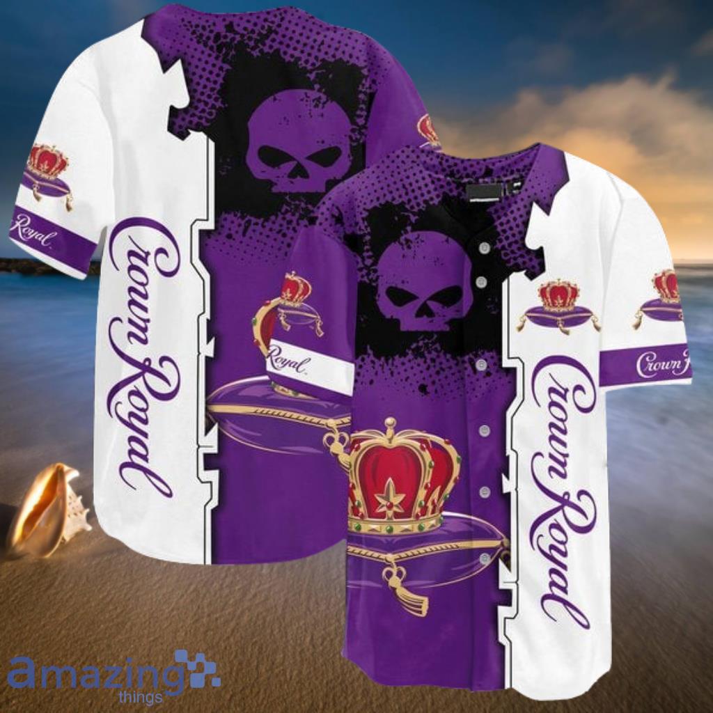 Black Skull Crown Royal Whisky Baseball Jersey Shirt Gift For Lover Jersey image Black Skull Crown Royal Whisky Baseball Jersey Shirt Gift For Lover Jersey Product Photo 1