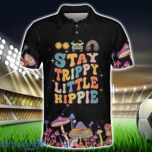 Black Stay Trippy Little Hippie Polo Shirt Hippie Designs Polo Shirt Gift For Golf Lover Product Photo 1