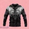 Black Viking Wolf Skull Zip Up 3D Hoodie Gift For Men And Women