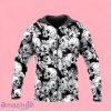 Black White Flower Skull Zip Up 3D Hoodie Gift For Men And Women