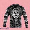 Black White The King Skull Zip Up 3D Hoodie Gift For Men And Women