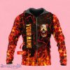 Blast Angry Fire Skull Custom Name Zip Up 3D Hoodie Gift For Men And Women