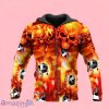 Blast Flaming Skull Zip Up 3D Hoodie Gift For Men And Women