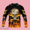 Blazing Football On Fires In Skull Zip Up 3D Hoodie Gift For Men And Women