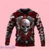 Blood Roses Biker Skull Zip Up 3D Hoodie Gift For Men And Women