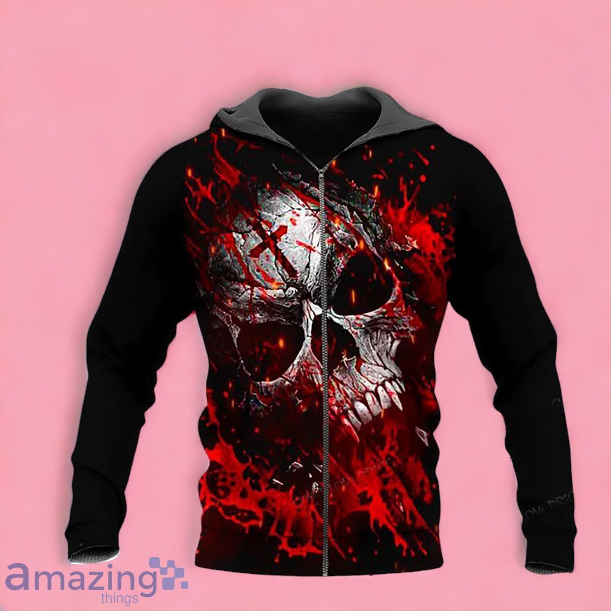 Bloodthirsty Cross Religion Long Skull Zip Up 3D Hoodie Gift For Men And Women image Bloodthirsty Cross Religion Long Skull Zip Up 3D Hoodie Gift For Men And Women Product Photo 1