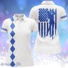 Blue American Flag Patriotic Polo Shirts Custom Name Golf Gifts