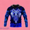 Blue Baphomet Evil Skull Zip Up 3D Hoodie Gift For Men And Women