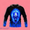 Blue Flame Skull Zip Up 3D Hoodie Gift For Men And Women