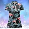 Blue Forest Pattern Pink Flamingo Polo Shirts Custom Name Polo Shirts For Women